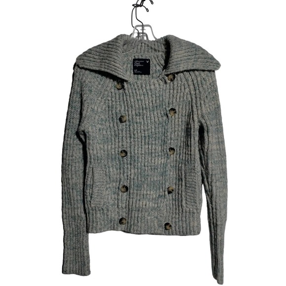 American Eagle knitted wool, alpaca, mohair blend front sweater woman small - Picture 1 of 8